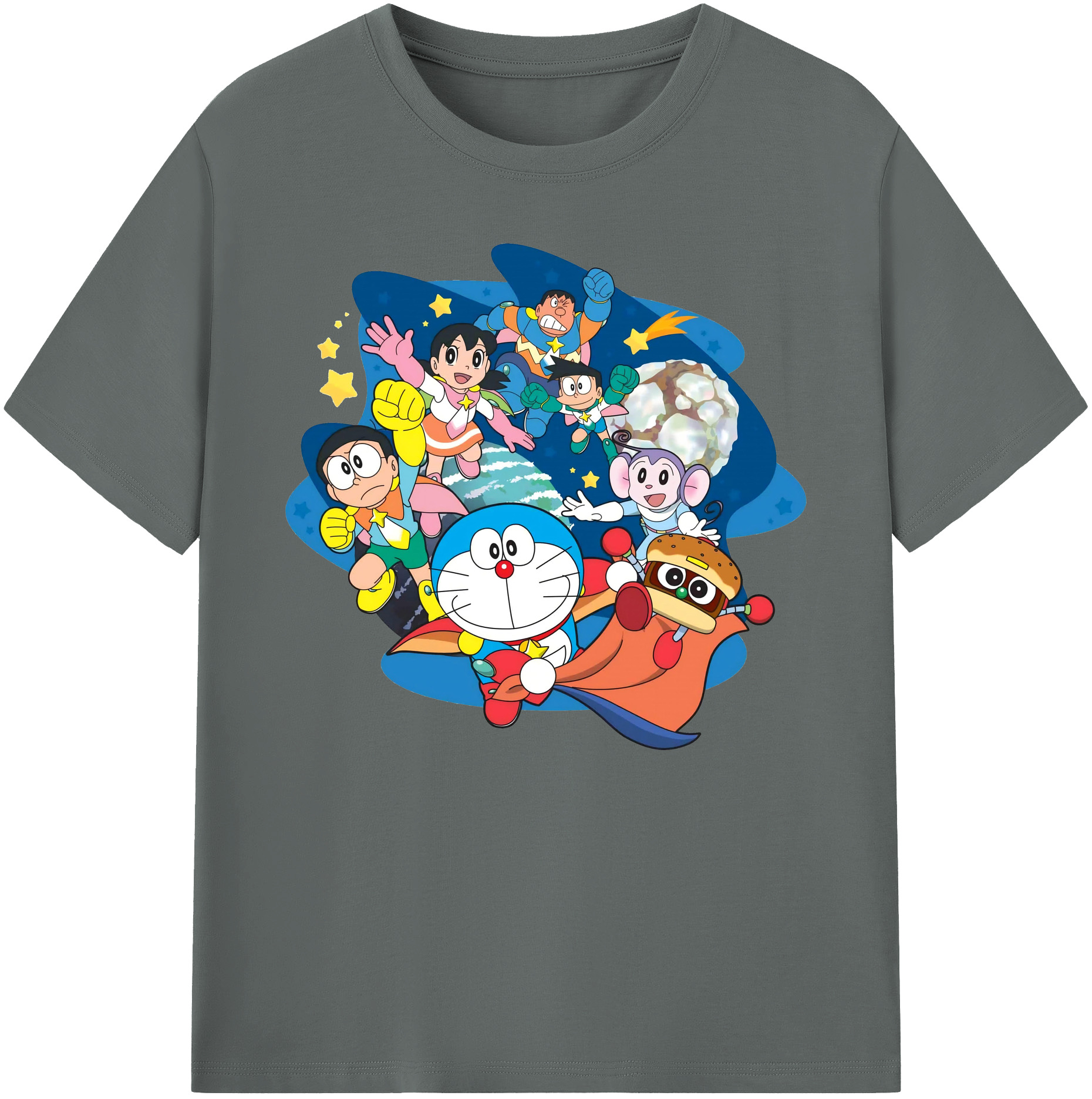 （画像用） ドラえもん Doraemon 綿100％ メンズ半袖Tシャツ｜肌触りやわらか＆通気性